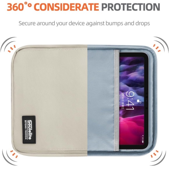 (1896) SoulElite Laptop or Tablet Sleeve Bag Creamy White Color - Picture 3 of 7